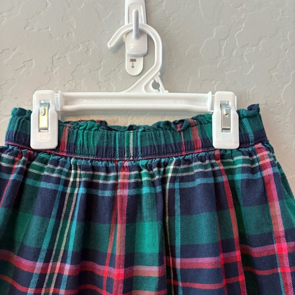 Gymboree green, blue, pink and red plaid print girls skirt size XS 4